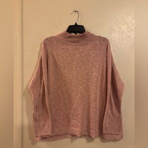 Eileen Fisher Organic Cotton Linen Slub Funnel Neck Box-Top sz LP